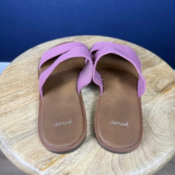 Sanuk Yoga Gora Gora Slip-On Sandals, Pink, Size 7 - Picture 4 of 7